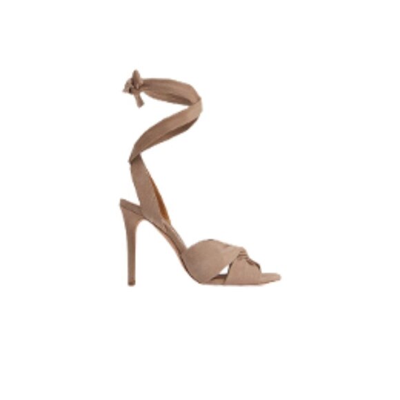 Veronica Beard Womens Tan Fine Suede Open Toe Ankle Wrap Heels Sandals Sz 9 New - Picture 4 of 12